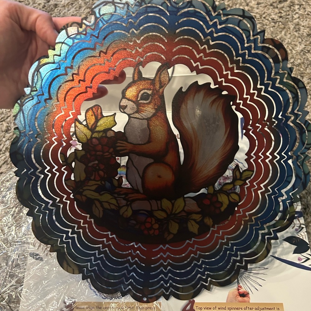 Colorful Squirrel Wind Spinner